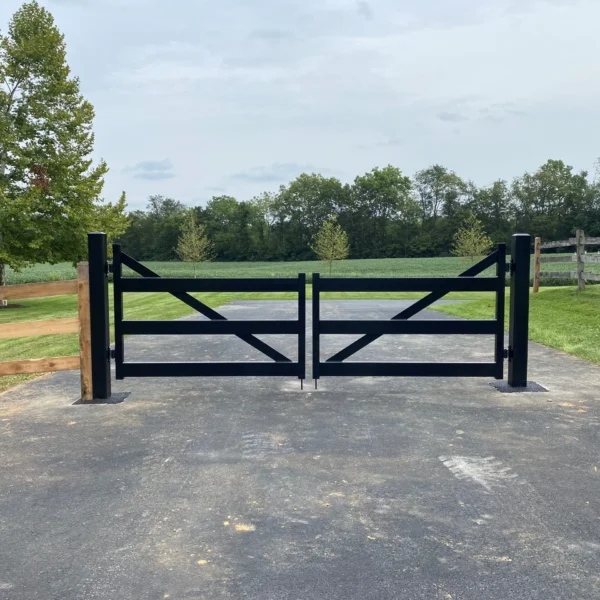 Black Powder Coated Steel Farm Gate