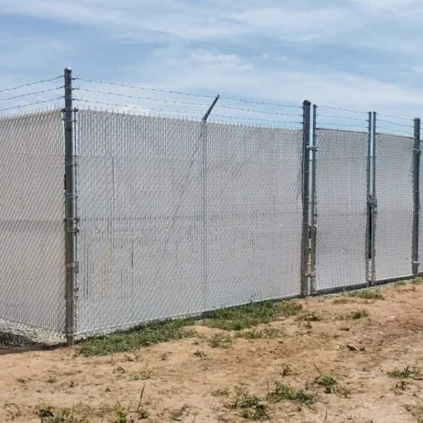 Chain Link Fence with Privacy Slats
