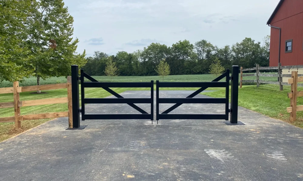 Black Powder Coated Steel Farm Gate